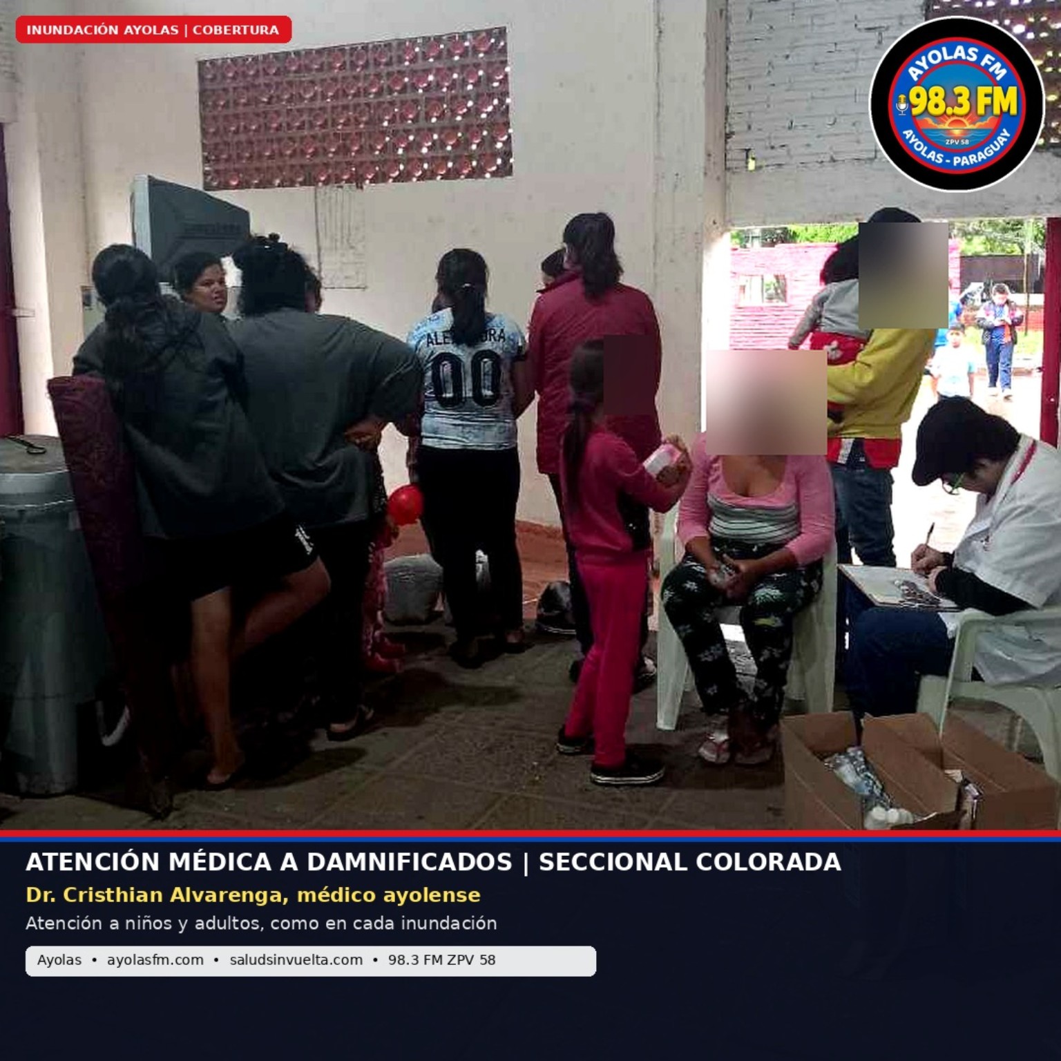 Jornada de atención médica del Dr. Cristhian Alvarenga en el albergue de la Seccional Colorada de Ayolas. Fotografía 1