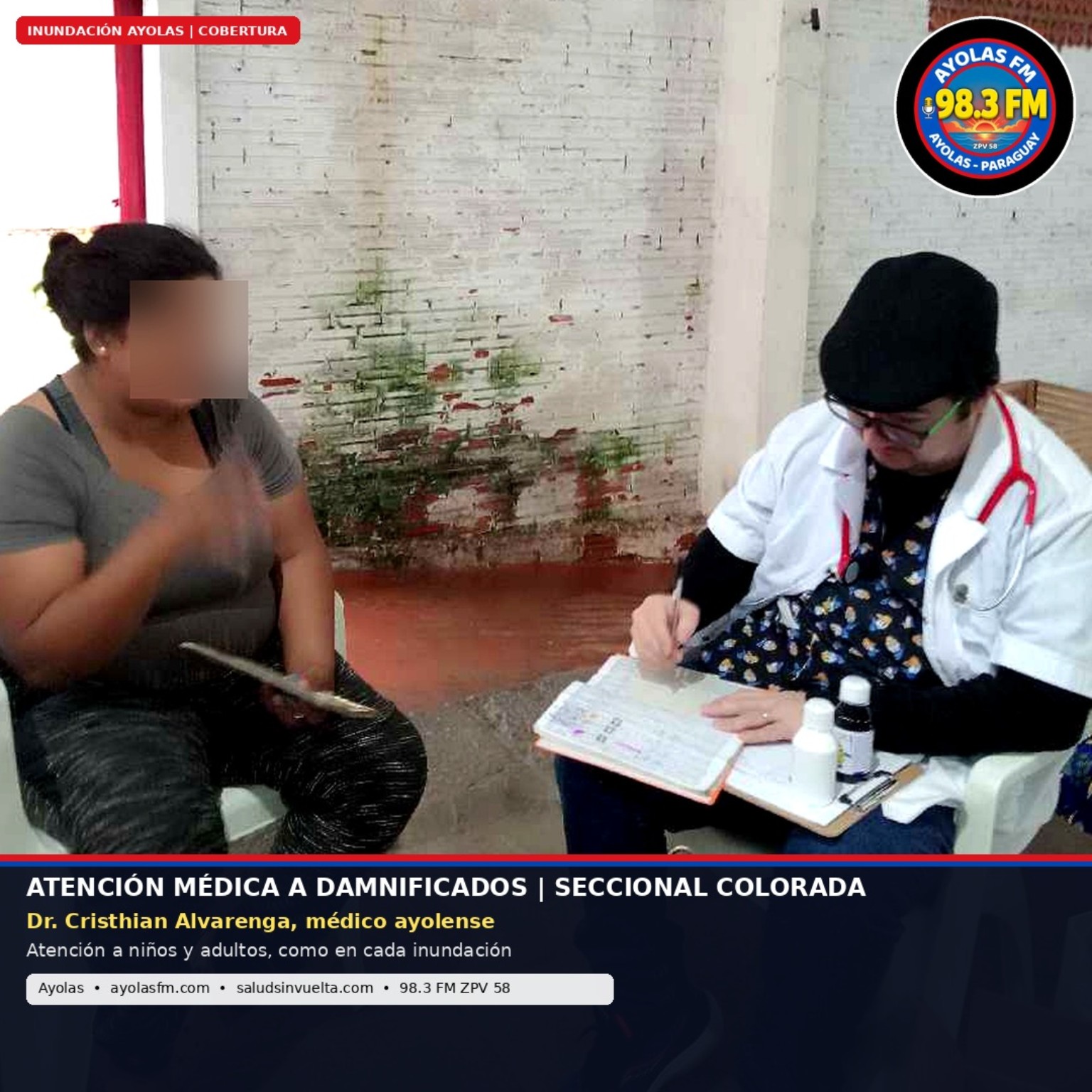 Jornada de atención médica del Dr. Cristhian Alvarenga en el albergue de la Seccional Colorada de Ayolas. Fotografía 2