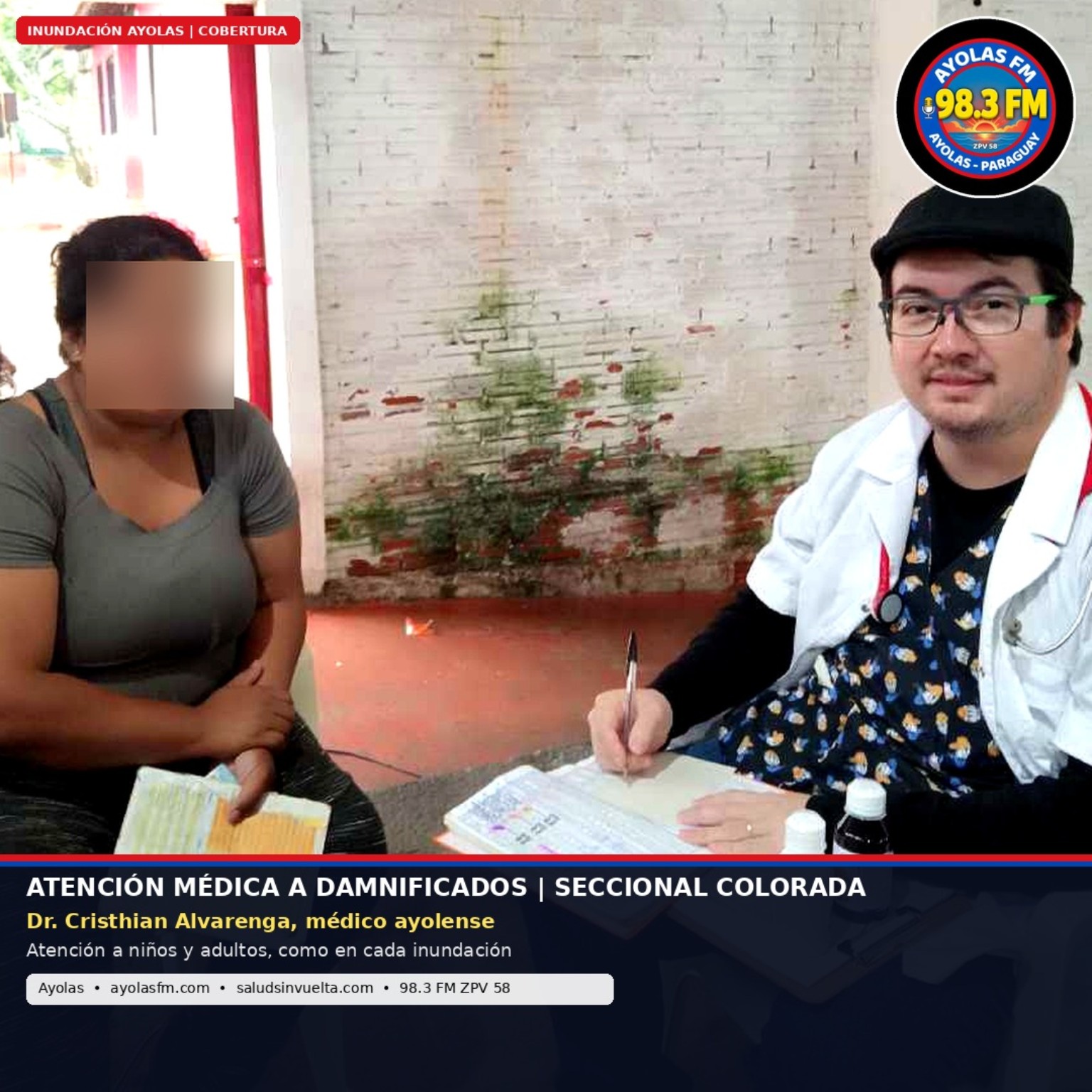 Jornada de atención médica del Dr. Cristhian Alvarenga en el albergue de la Seccional Colorada de Ayolas. Fotografía 3